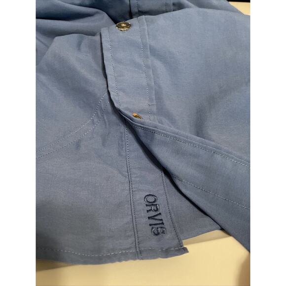 Orvis Shirt Men Medium Blue Fishing Outdoors Vented Button Up Long Sleeve - Picture 8 of 10